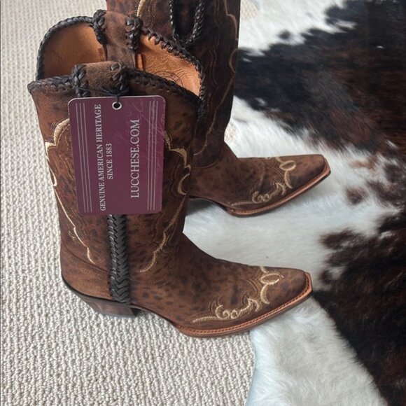 Lucchese Distressed Brown Cowboy Boots